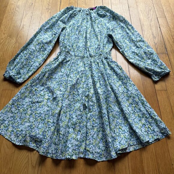 J.Crew Size S Blue Floral Palermo Liberty Thorpe Hill Smocked Waist Mini Dress - Picture 11 of 16